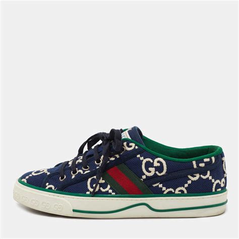 gucci navy blue shoes